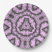 Violette Flutflutete Blume Kaleidoskop-Design Pappteller (Vorderseite)