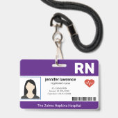 Violette | Foto-ID des Krankenhauses Ausweis (Vorderseite mit Schlüsselband)