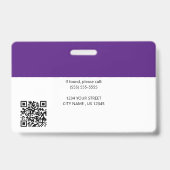 Violette | Foto-ID des Krankenhauses Ausweis (Rückseite)