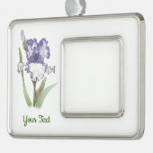 Violette gekrauste Iris Rahmen-Ornament Silber (Links)