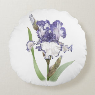 Violette gekrauste Iris Rundes Kissen
