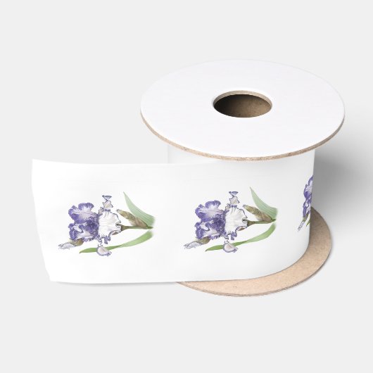 Violette gekrauste Iris Satinband (Spule)