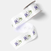 Violette gekrauste Iris Satinband (Rückseite)