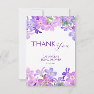 Violette Geranium-Blumen-Brautparty  Dankeskarte