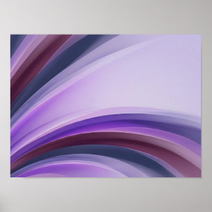 Violette geschichtete Kurven modernes abstraktes P Poster