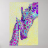 violette Giraffen Poster (Vorne)