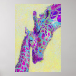 violette Giraffen Poster