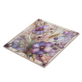 Violette Glasblumen Fliese (Seite)