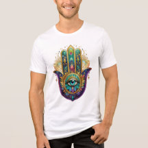 Violette Grüne Goldene Blütenblätter Hamsa Türkis