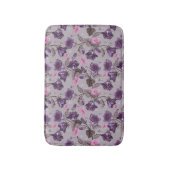 violette Handglocken und rosa Schmetterlingsmuster Badematte (Vorderseite Vertikal)
