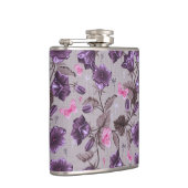 violette Handglocken und rosa Schmetterlingsmuster Flachmann (Rechts)