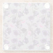 violette Handglocken und rosa Schmetterlingsmuster Glasuntersetzer (Rückseite)