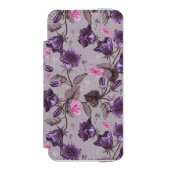violette Handglocken und rosa Schmetterlingsmuster Incipio iPhone Geldbeutel-Hülle (Folio Vorderseite)