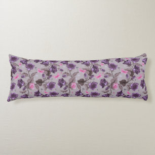 violette Handglocken und rosa Schmetterlingsmuster Seitenschläferkissen