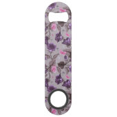 violette Handglocken und rosa Schmetterlingsmuster Speedflaschenöffner (Rückseite)