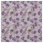 violette Handglocken und rosa Schmetterlingsmuster Stoff (Muster)