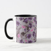 violette Handglocken und rosa Schmetterlingsmuster Tasse (Links)