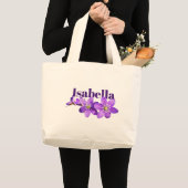 Violette Hepatica-Blumen Benutzername Jumbo Stoffbeutel (Vorderseite (Produkt))