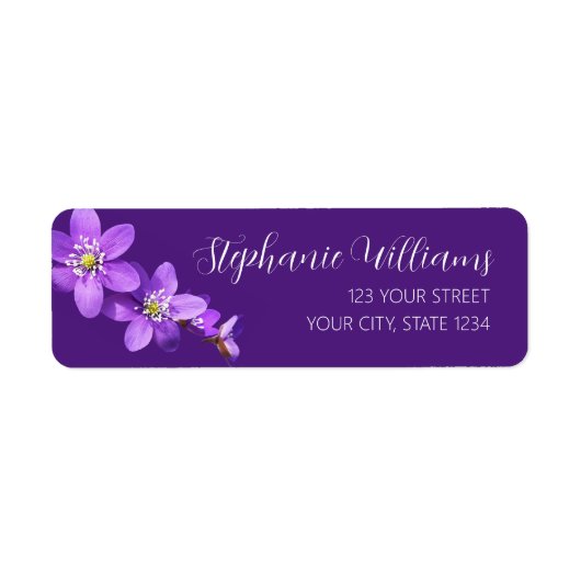 Violette Hepatica-Blumen Rücksendeadresse (Vorne)