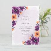 Violette herrliche Sommerhochzeit Einladung (Stehend Vorderseite)