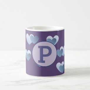 Violette Herz-Buchstabe-Tasse Kaffeetasse