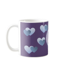 Violette Herz-Buchstabe-Tasse