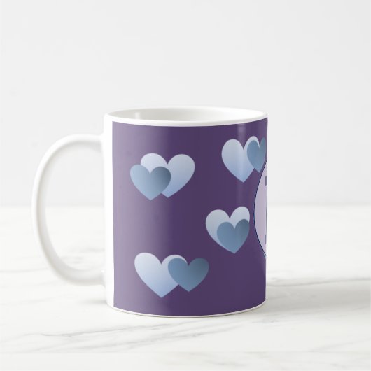 Violette Herz-Buchstabe-Tasse Kaffeetasse (Links)