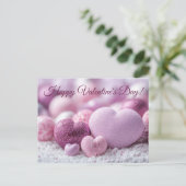 Violette Herzen mit Glitter Valentinstag Postkarte (Stehend Vorderseite)