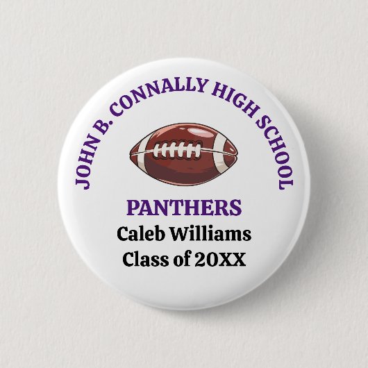 Violette High School Footballmannschaft individuel Button (Vorderseite)