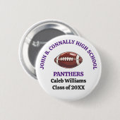 Violette High School Footballmannschaft individuel Button (Vorne & Hinten)
