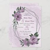 violette Hochzeit Einladung (Vorne/Hinten)