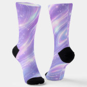 Violette holografische Muster AI-Kunst Socken (Gewinkelt)