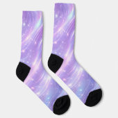 Violette holografische Muster AI-Kunst Socken (Rechts)