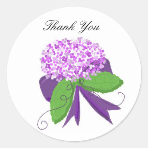 Violette Hortensie Danke Runder Aufkleber