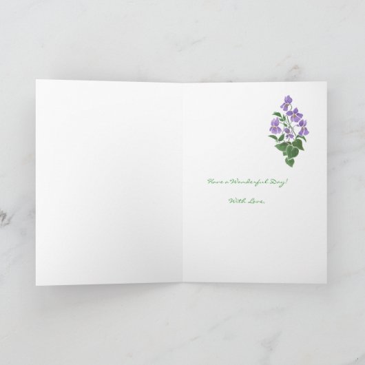 Violette, Hübsche Muttertagskarte Karte (Innenseite)