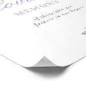 Violette Hydrangea In Loving Memory Gedenktafel Poster (Ecke)
