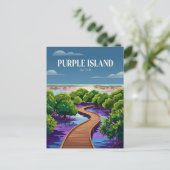 Violette Insel Katar Postkarte (Stehend Vorderseite)