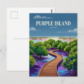 Violette Insel Katar Postkarte (Vorne/Hinten)