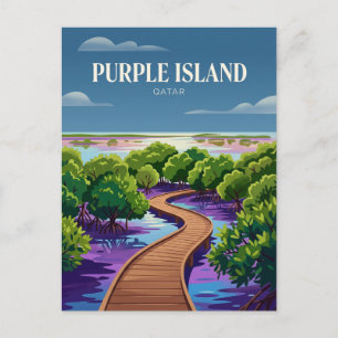 Violette Insel Katar Postkarte