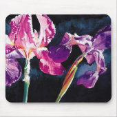 "Violette Iris" mit Blumen durch Mausunterlage Mousepad (Vorne)