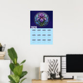 Violette Iris Wandkalender 2026 Kalender Poster (Heimbüro)