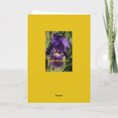 violette Irisblende - Karte (Rückseite)