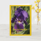 violette Irisblende - Karte (Gelbe Blume)