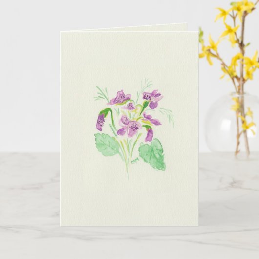 Violette Karte (Gelbe Blume)