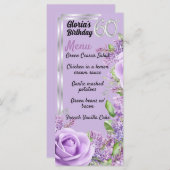 Violette Lava Meilenstein 60. Geburtstagsmenüs Menükarte (Vorne/Hinten)