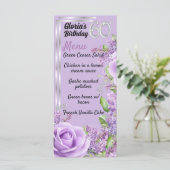 Violette Lava Meilenstein 60. Geburtstagsmenüs Menükarte (Stehend Vorderseite)