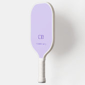 Violette Lavendel-Monogramm-Initialen Name Pickleball Schläger (Links)