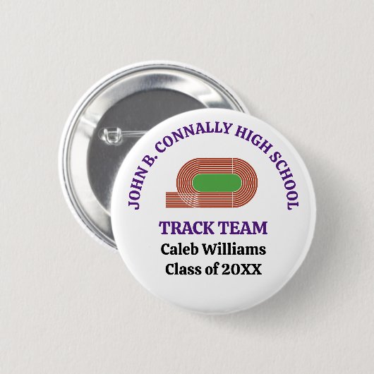 Violette Leichtathletikmannschaft der High School, Button (Vorne & Hinten)