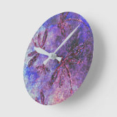 Violette Libellen-Haze Runde Wanduhr (Winkel)