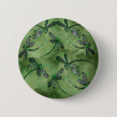 Violette Libellen mit Flügeln auf sanftem Limetten Button (Vorderseite)